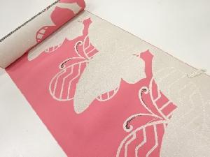 アンティーク　蝶模様織出し八寸帯地反物